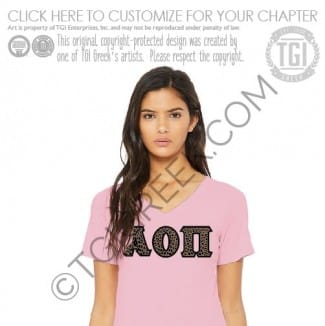 Alpha Omicron Pi Stitched Letters