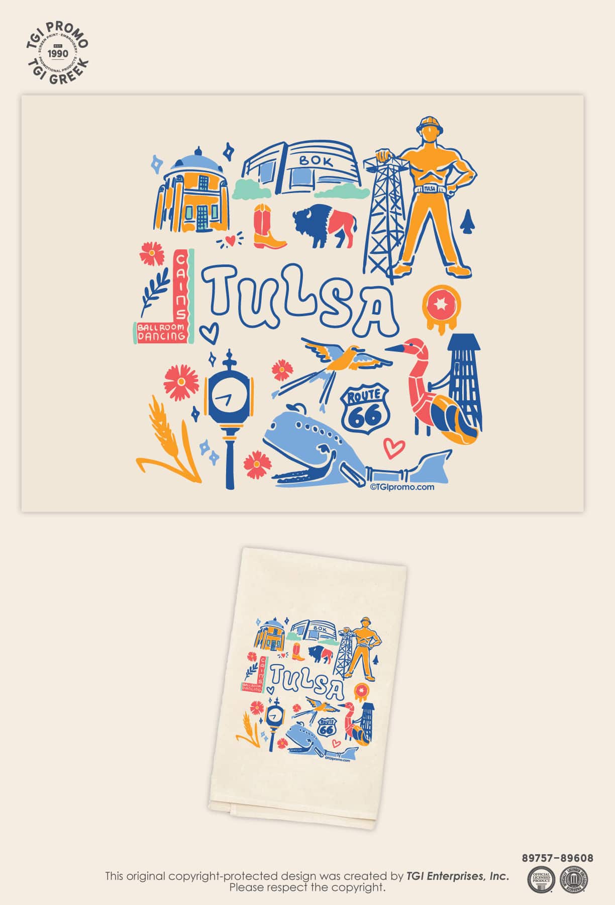 TGI Promo – Cap Cruise Tulsa Cute Tea Towel
