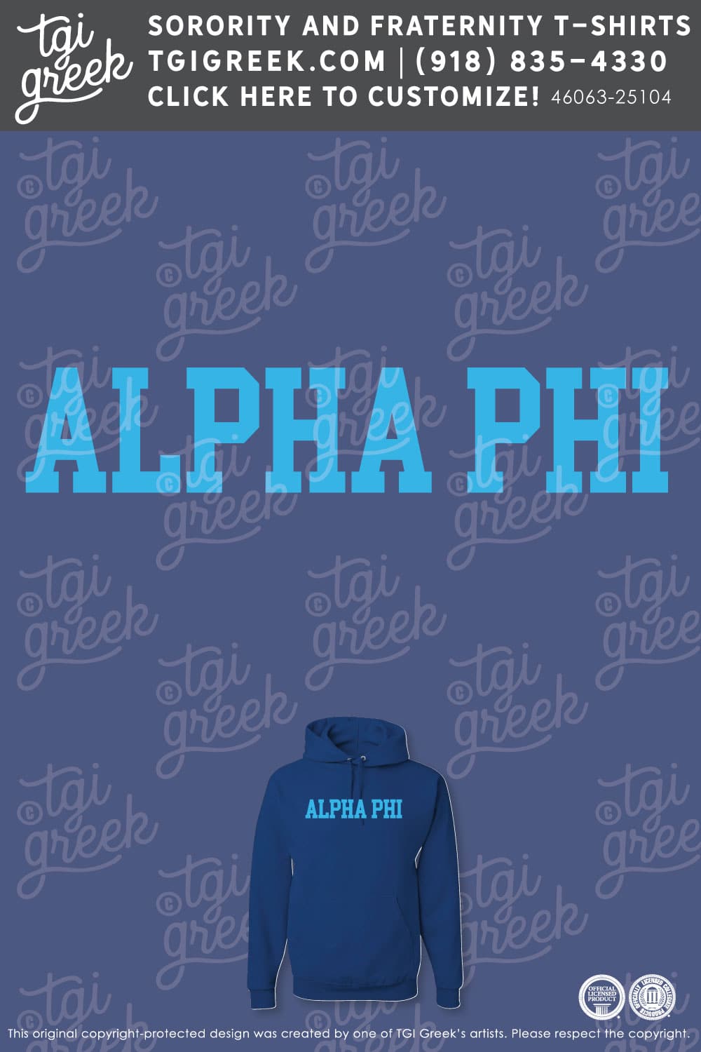 Alpha Phi – OU Blue PR Hoodie