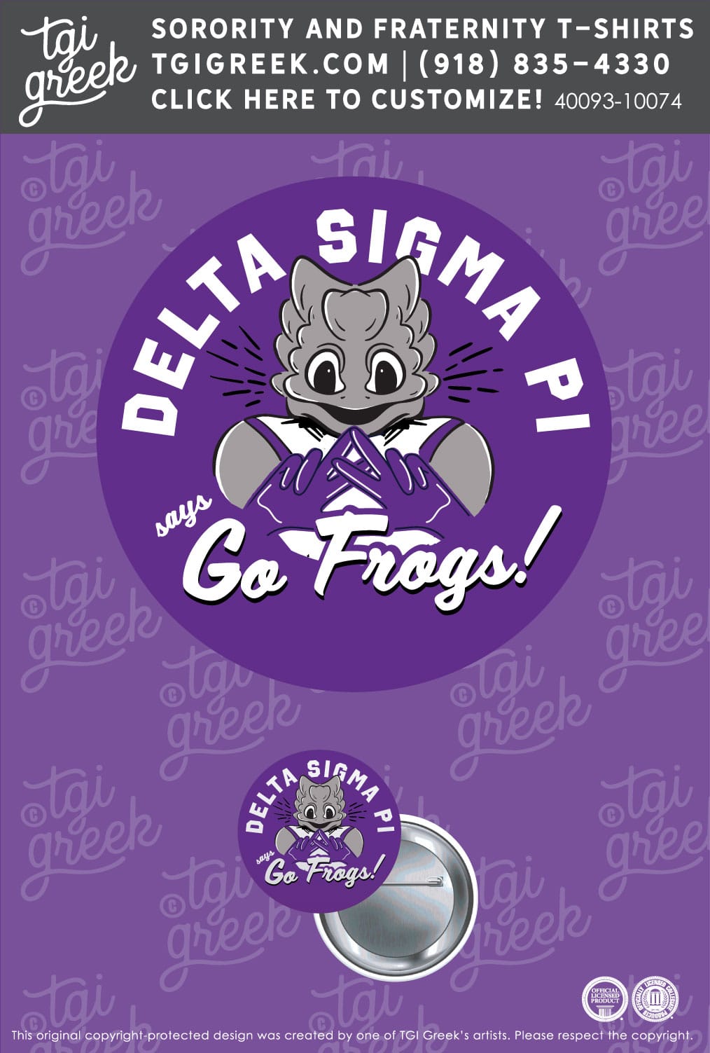 Delta Sigma Pi – TCU Button Mascot