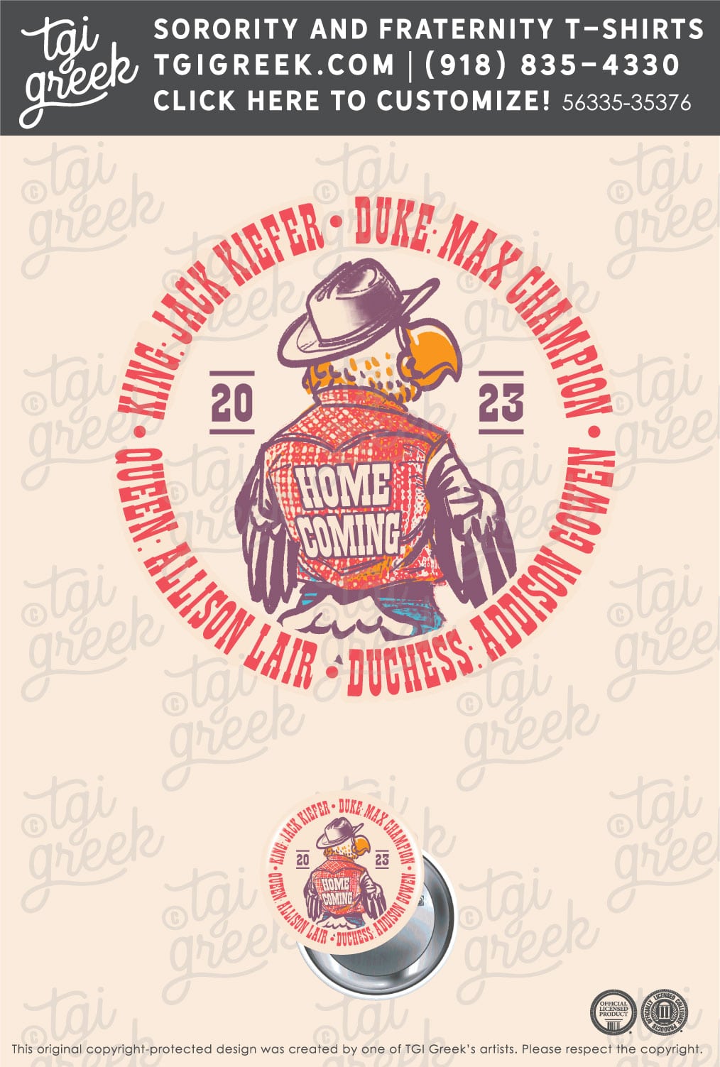 Zeta Tau Alpha – GSU Homecoming Button