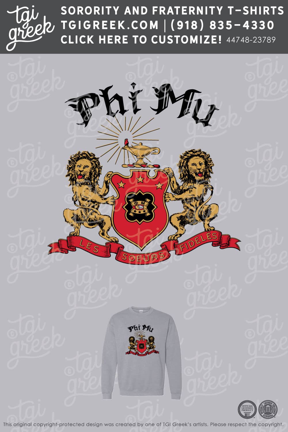 Phi Mu – NWST Initiation Crest Sweatshirts