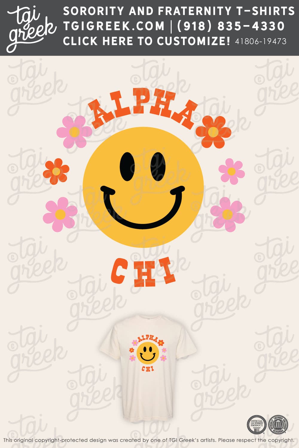 LIVE – Alpha Chi Omega Smiley Shirt