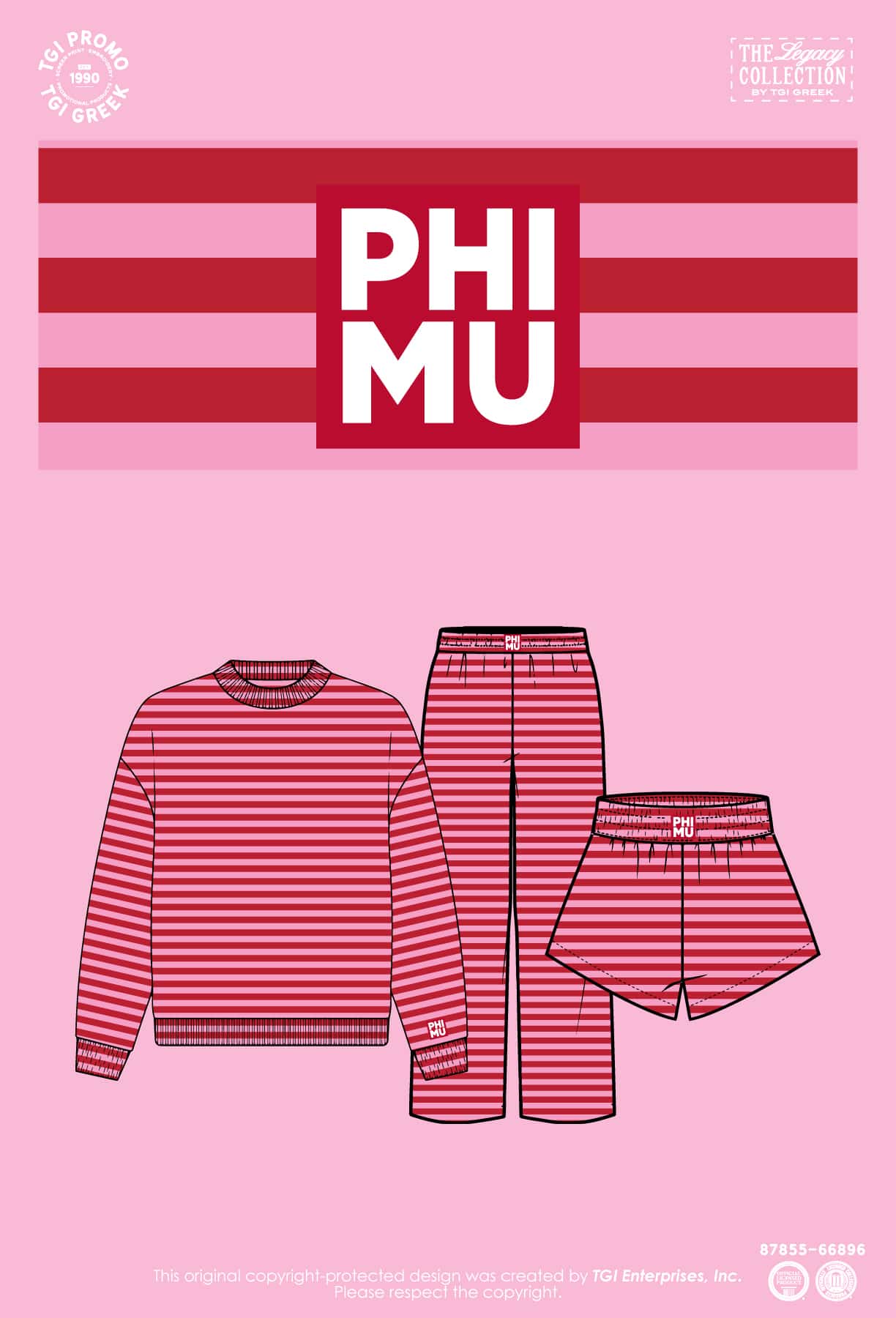 Phi Mu – TCU Stripes Set