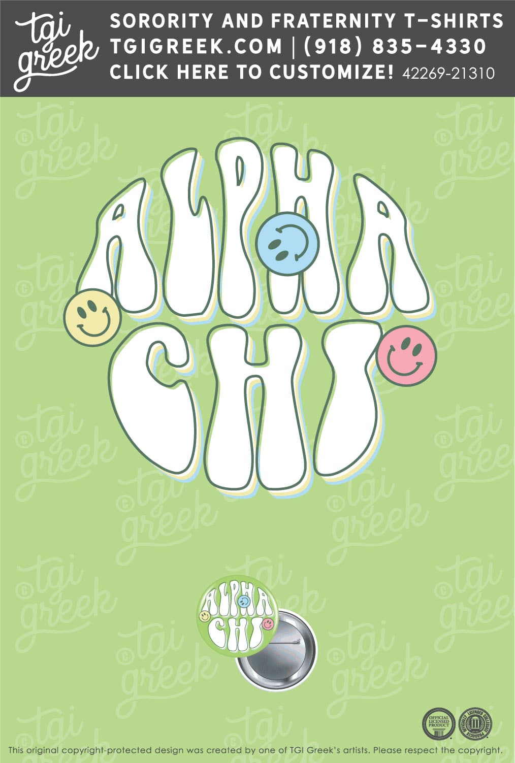 Alpha Chi Omega – UNCCH Free Buttons