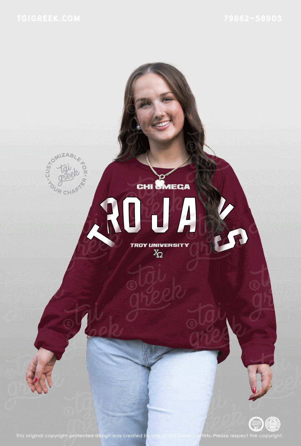 Chi Omega – TROY University Applique