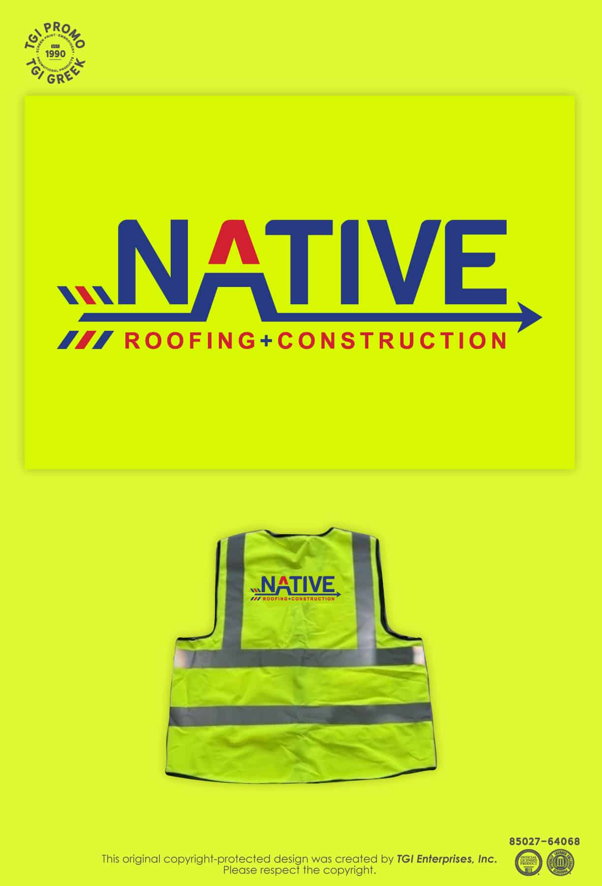 Native Roofing – Logo Vests