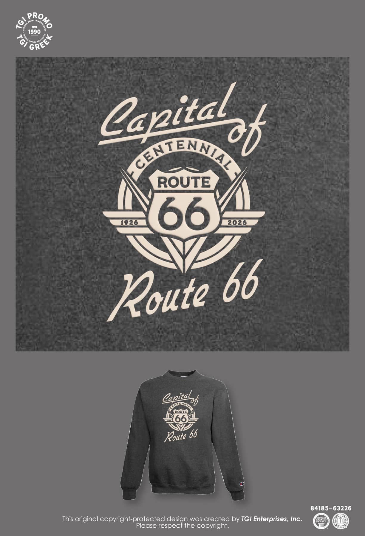 TGI Promo – Route 66 Centennial Logo Sweatshirt
