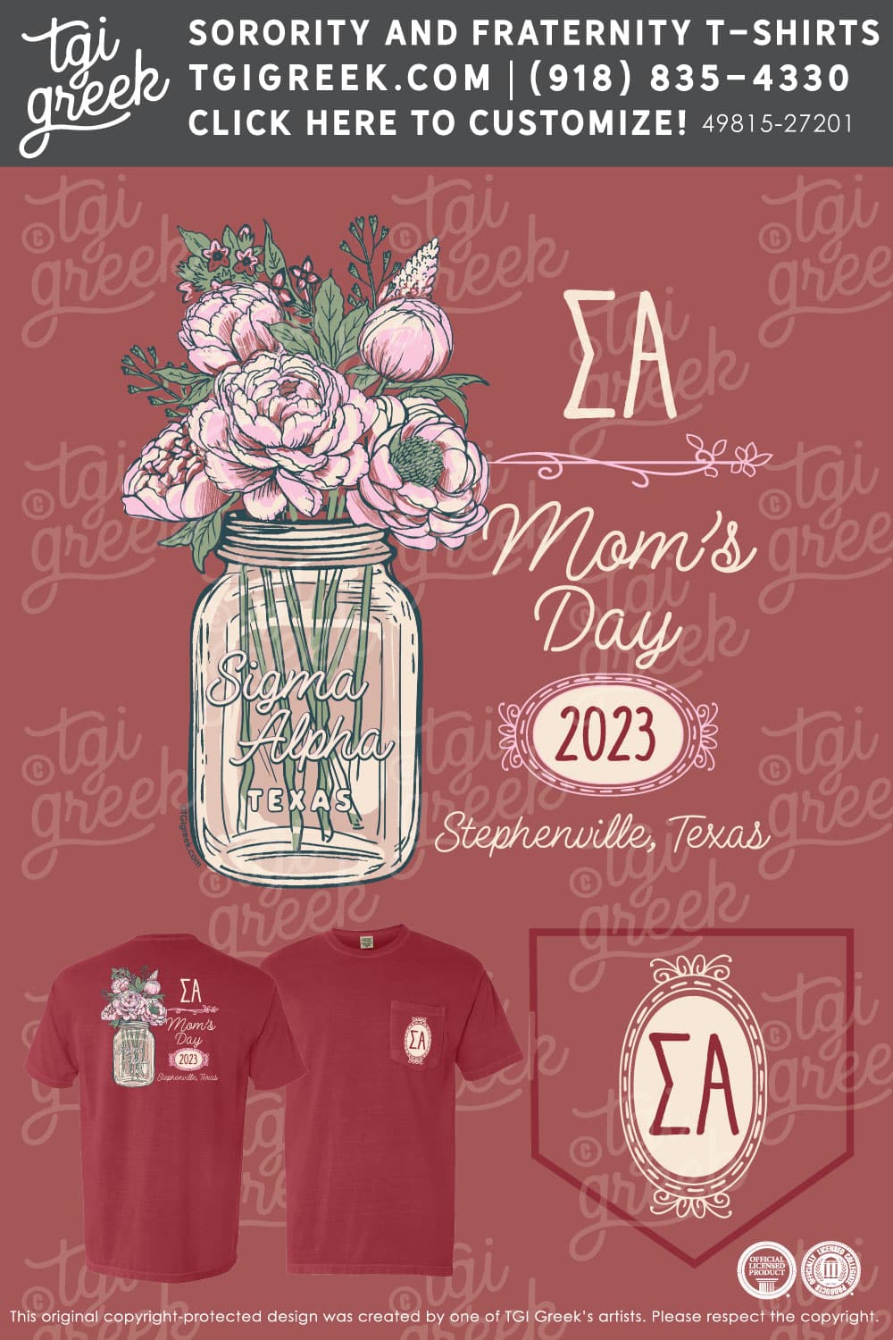Sigma Alpha – TSU Moms Day Mason Jar
