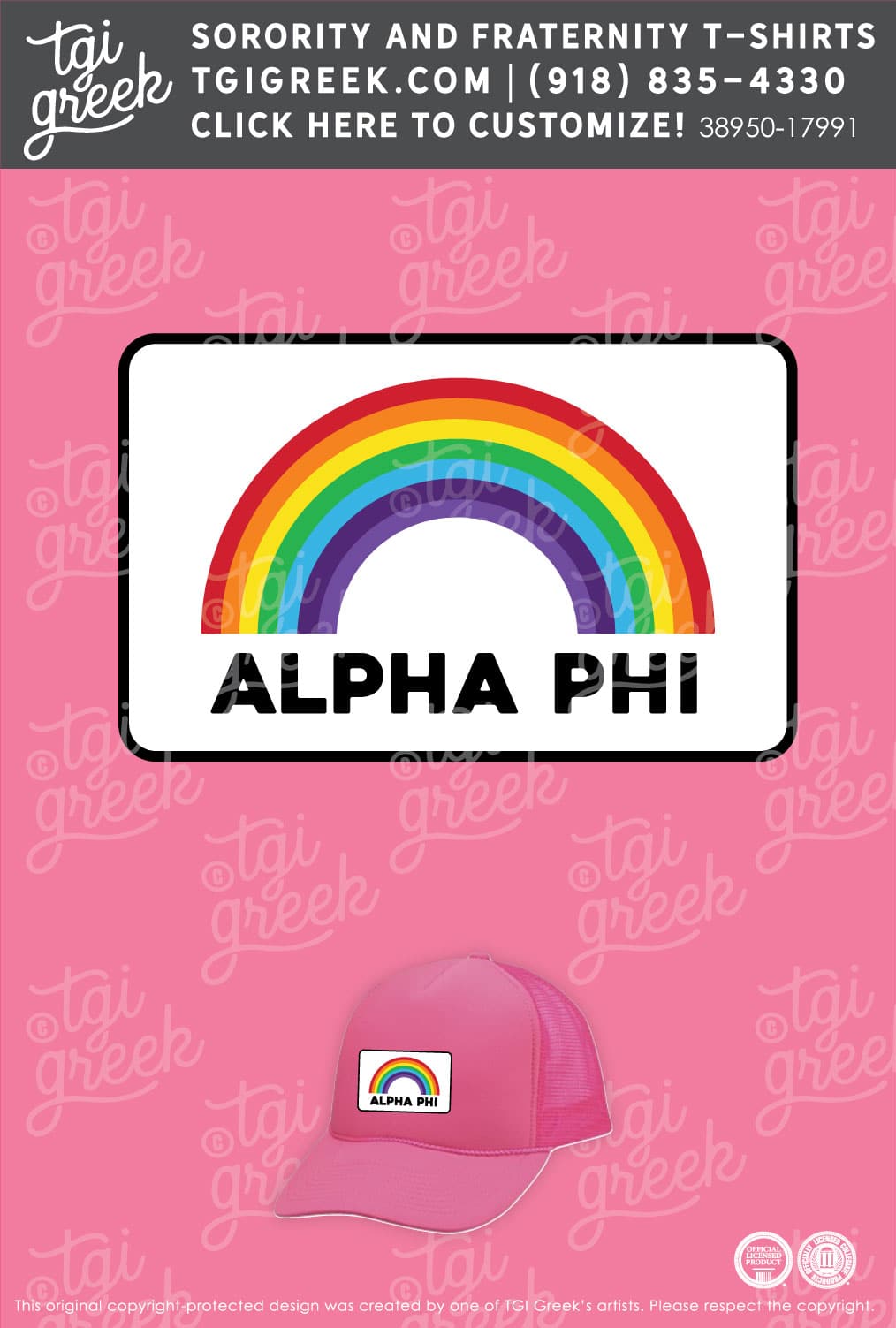 Alpha Phi – OU PR Hat Rainbow