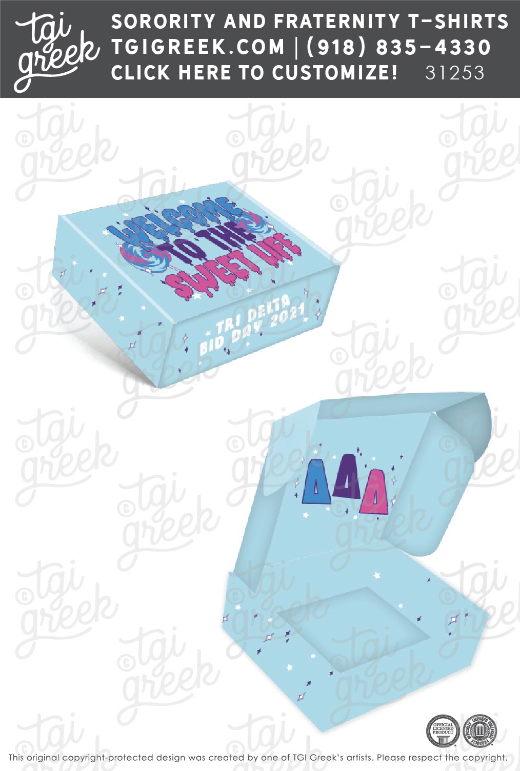Delta Delta Delta – TU Bid Day Box
