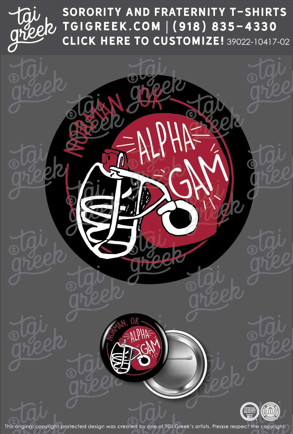 Alpha Gamma Delta -OU Spring Day Button