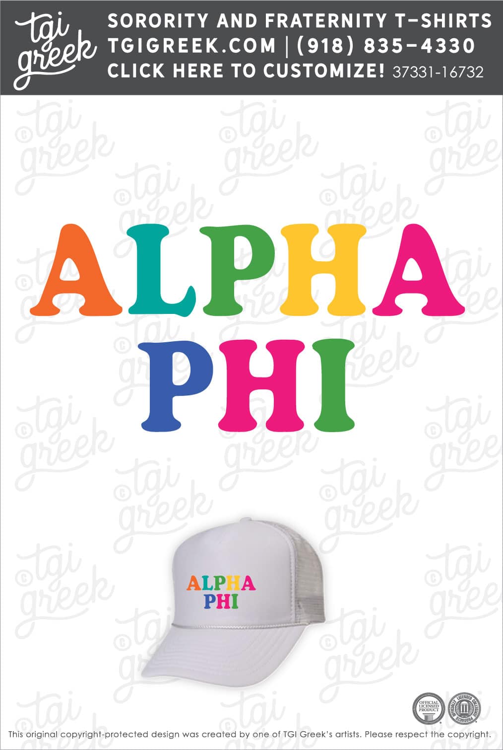 Francesca’s – Alpha Phi White Trucker Hat