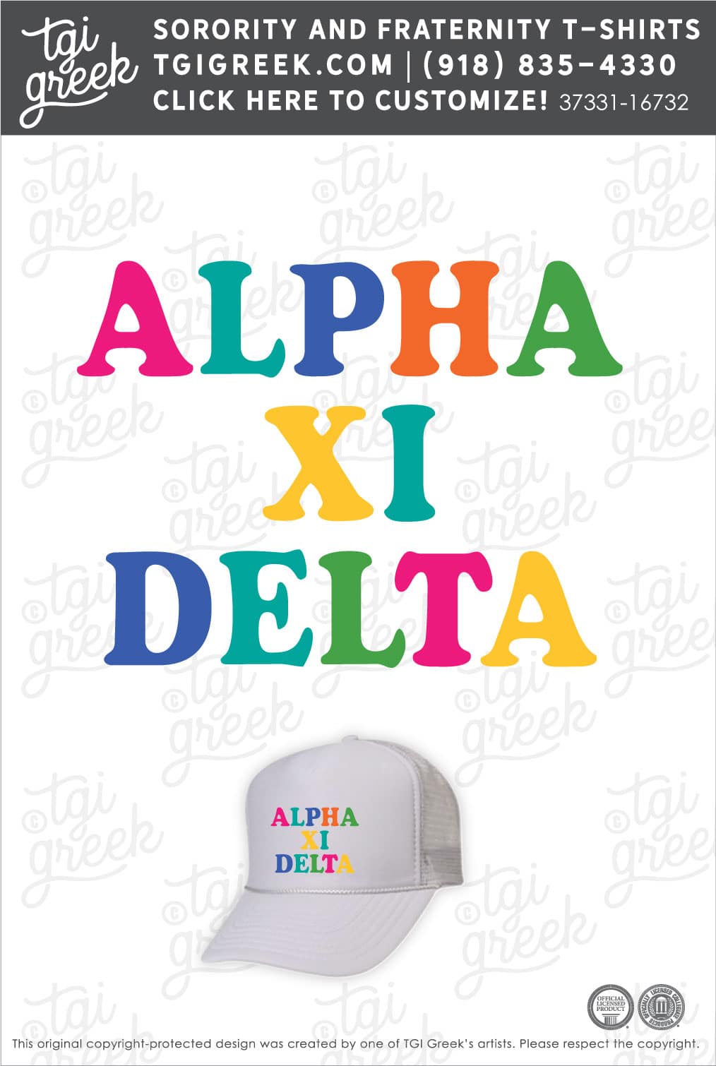 Francesca’s – Alpha Xi Delta White Trucker Hat