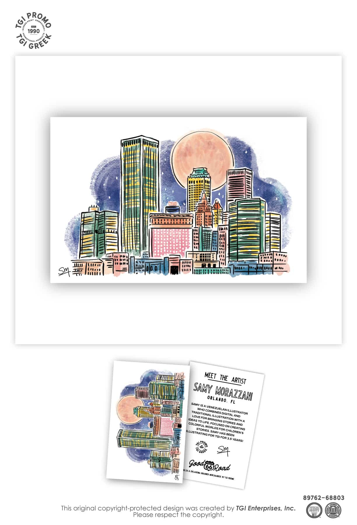 TGI Promo – Tulsa Mini Prints Downtown Tulsa Moon