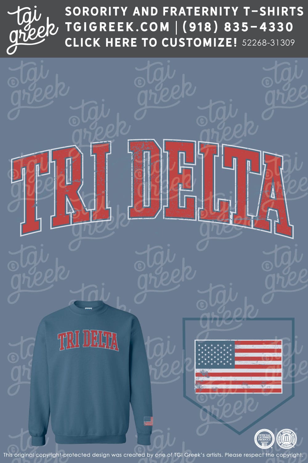 Delta Delta Delta – UCF Flag Crewneck