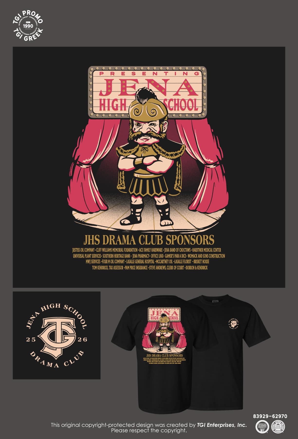 Jena High School – Theatre Sponsor Tee