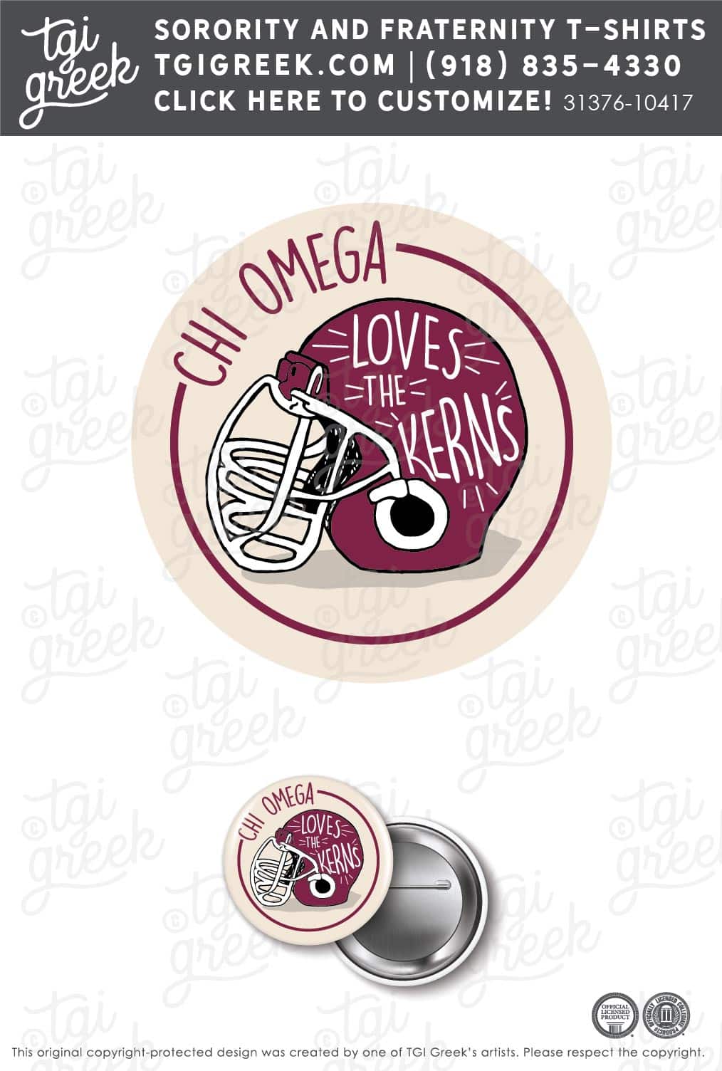 Chi Omega – EKU Bid Day Button