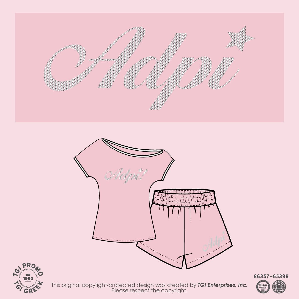 Alpha Delta Pi – UDE Rhinestone Short Set