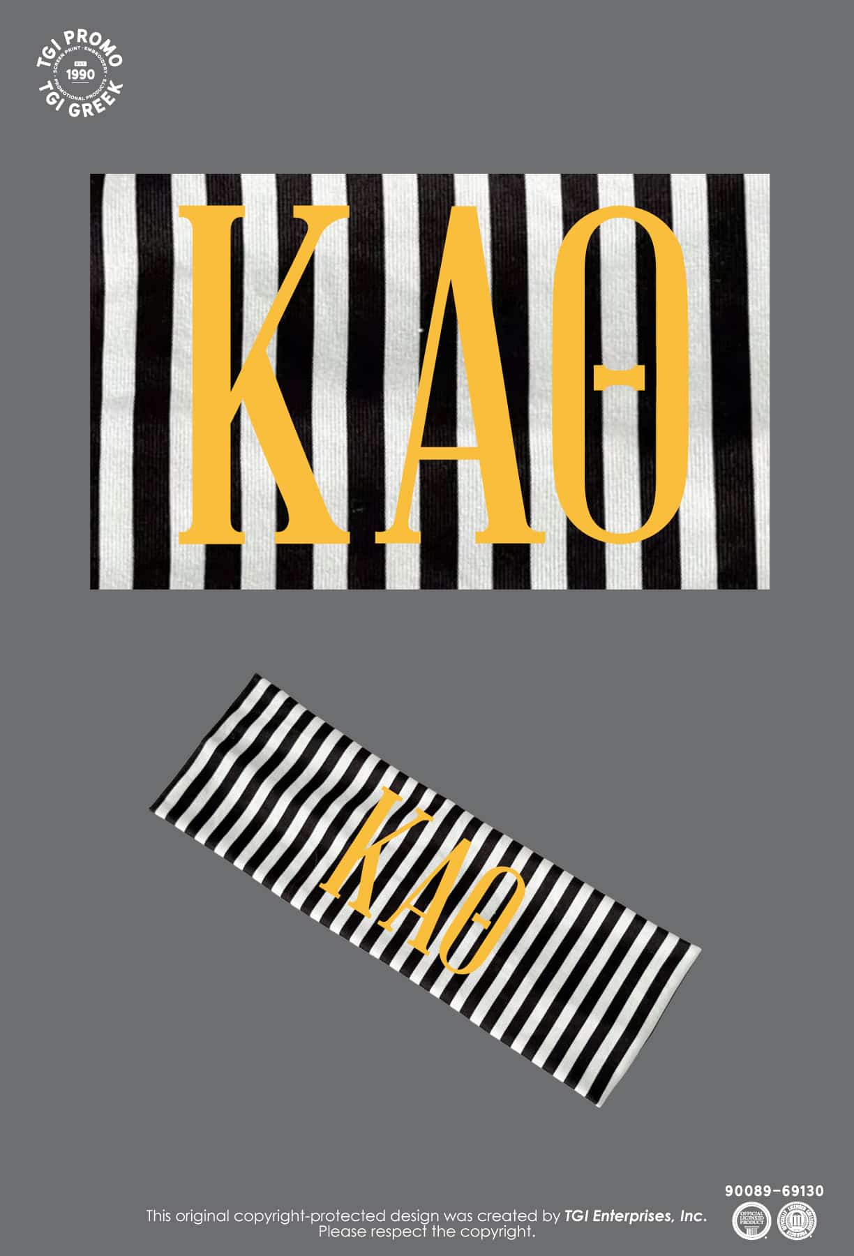 Kappa Alpha Theta – TGI Greek New Stock Stripe Headband