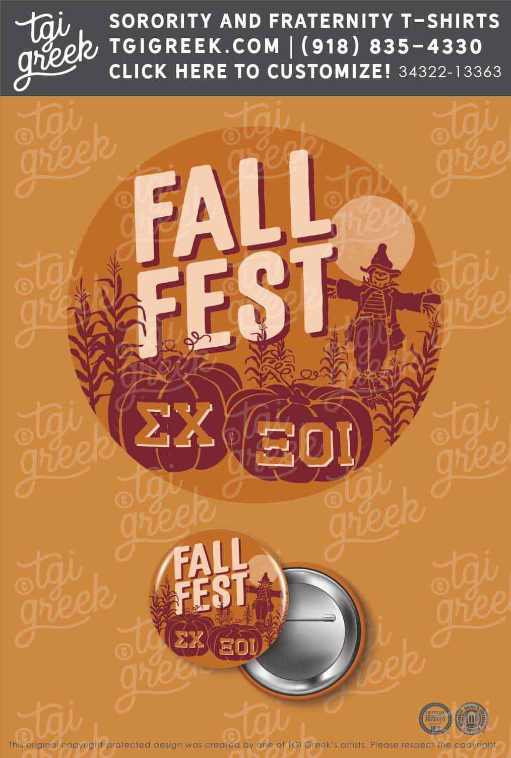 Xi Omicron Iota – MOSU – Fall Fest Button
