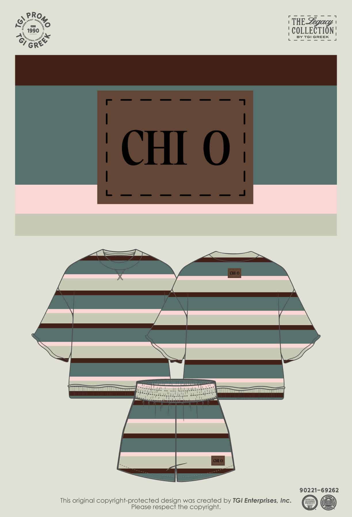 Chi Omega – TGI Greek Striped Warm Up Set
