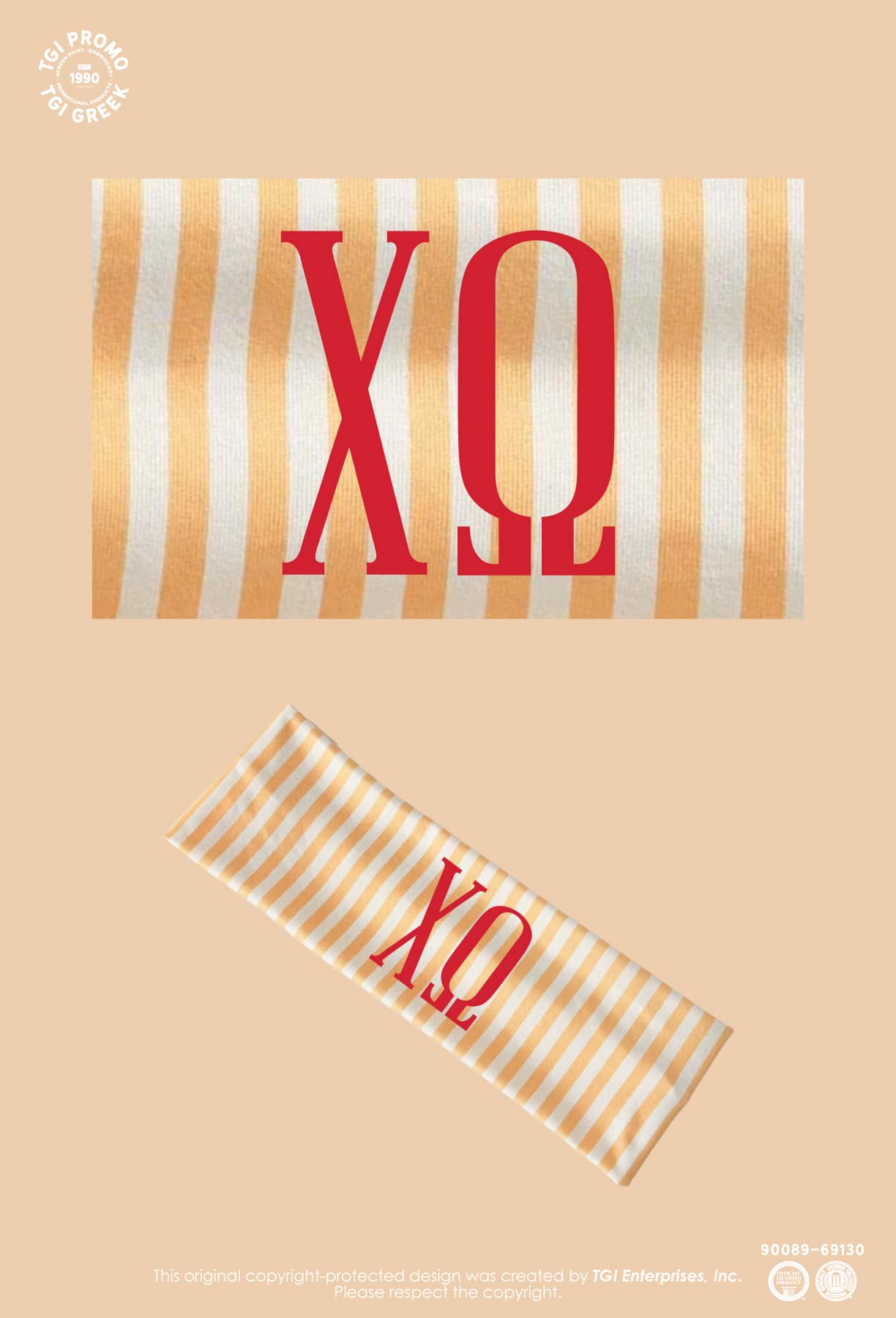 Chi Omega – TGI Greek New Stock Stripe Headband