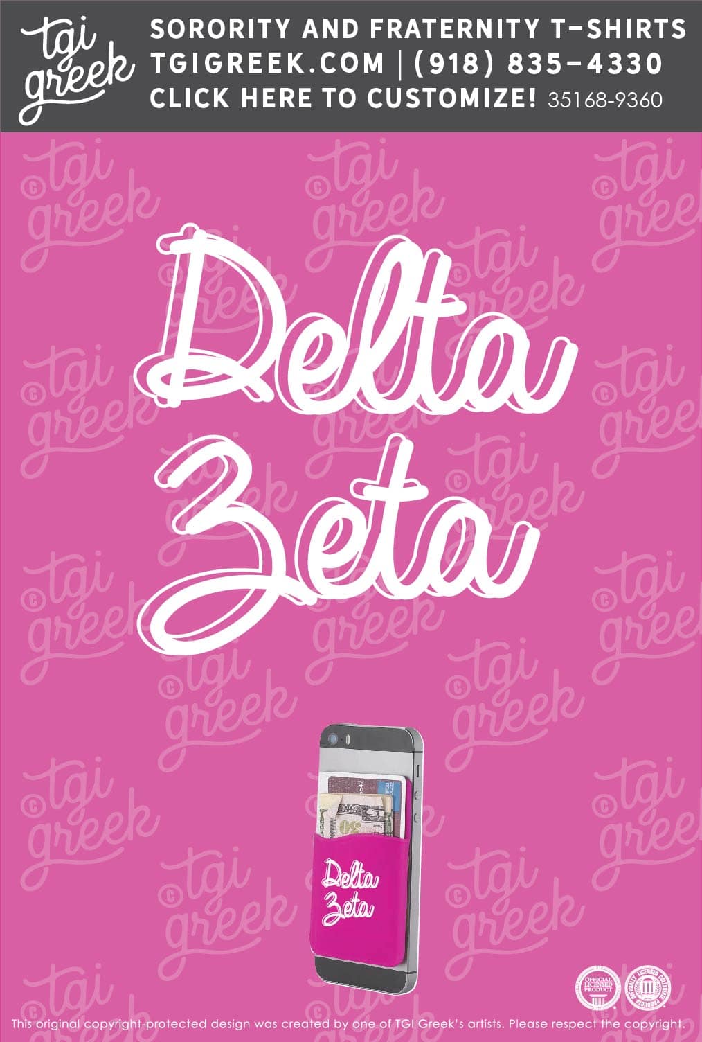 Delta Zeta – AUB Bid Day Phone Wallet