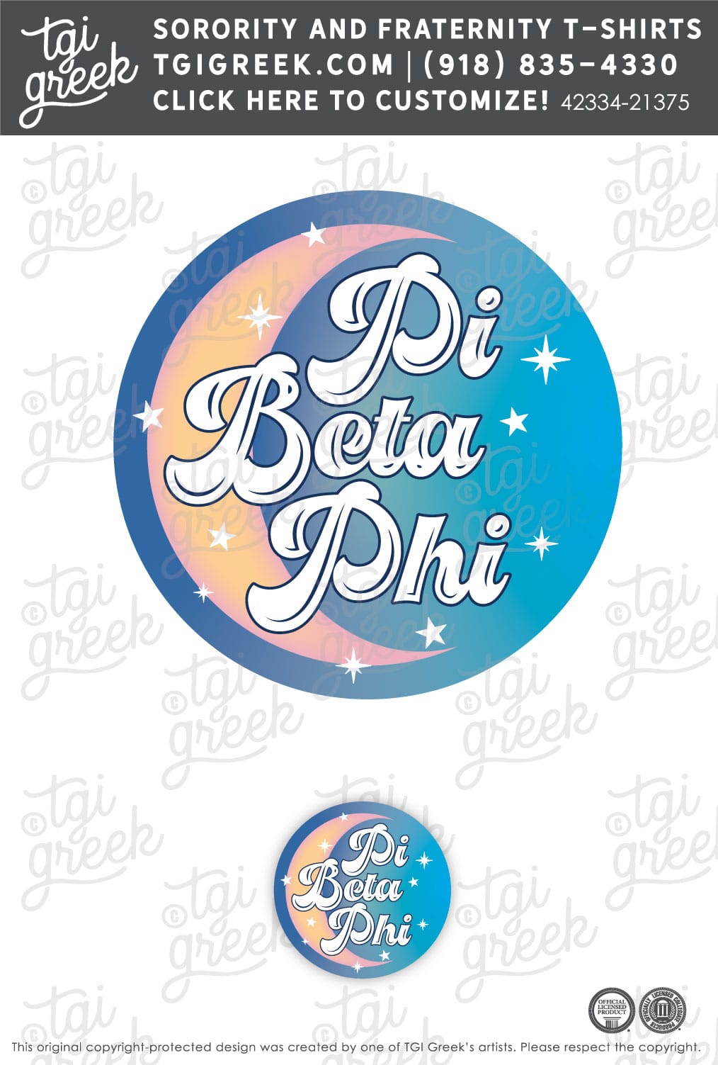 Pi Beta Phi – UNR Moon Sticker
