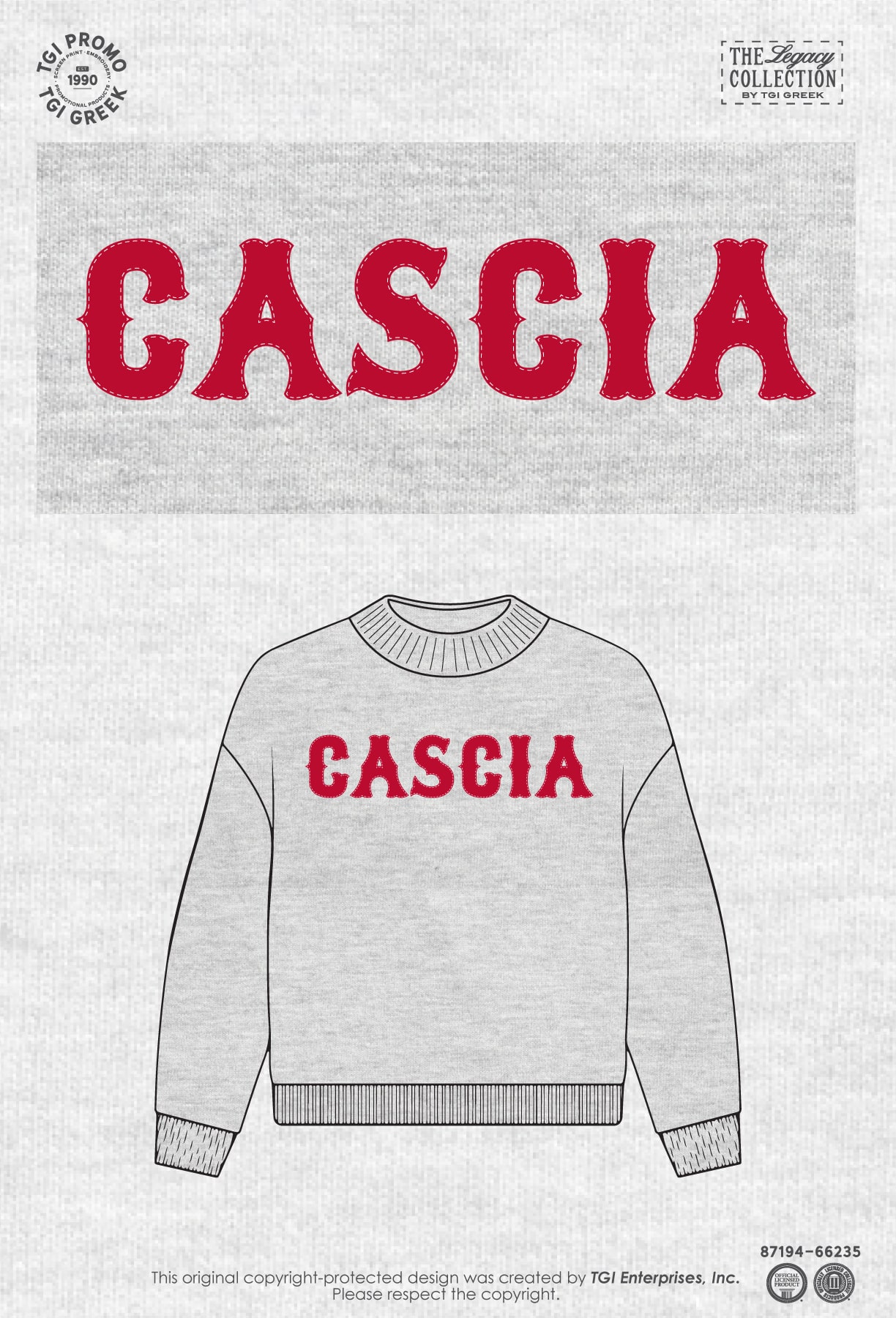 Cascia – Sample Mock Applique