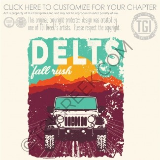 TGI-Delta Tau Delta posterized Jeep