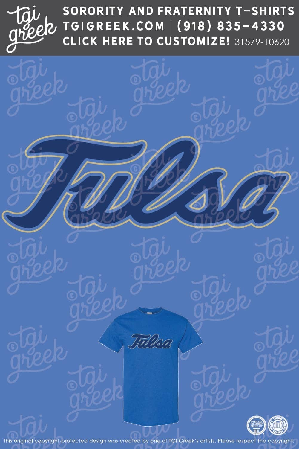 Tulsa University – Royal Blue Shirts