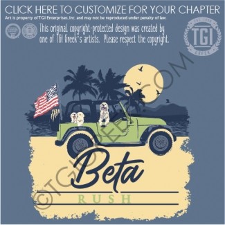 TGI-Beta Theta Pi jeep Beach Pups