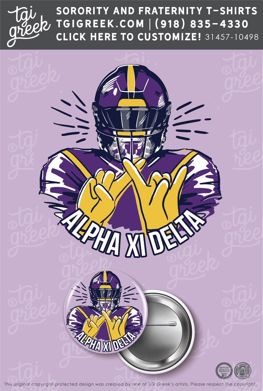 Alpha Xi Delta – Gameday Button