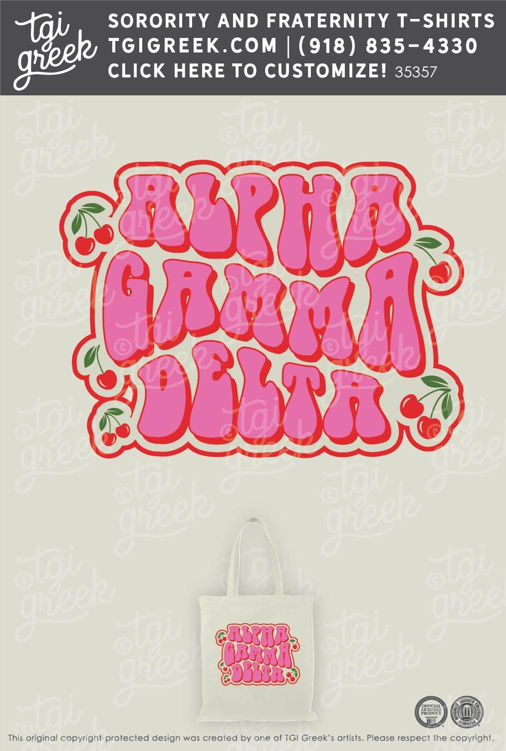 Alpha Gamma Delta – USCAR Bid Day Bag