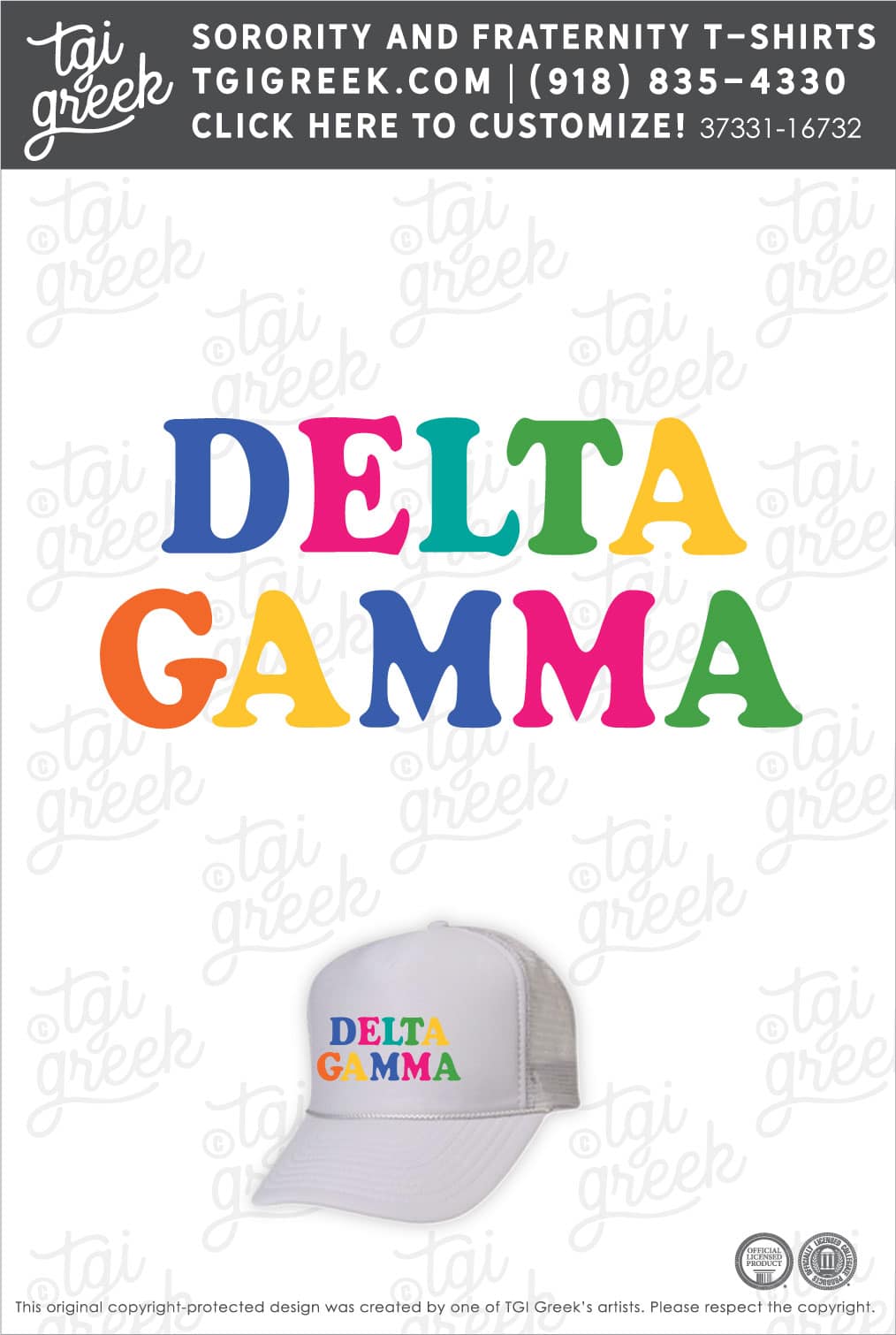 Francesca’s – Delta Gamma White Trucker Hat