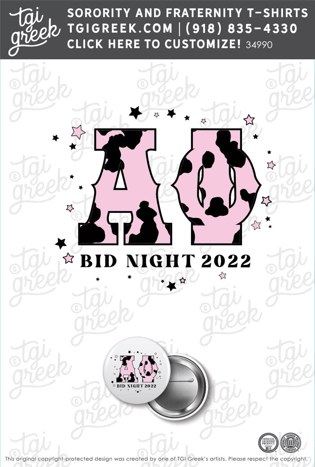 Alpha Phi – YALE Bid Night Button
