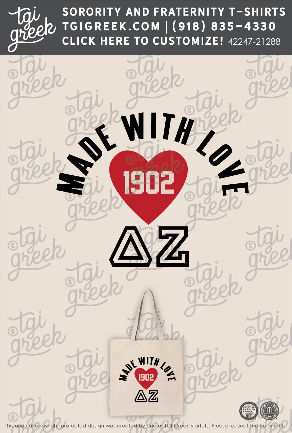 Delta Zeta – MOU Tote