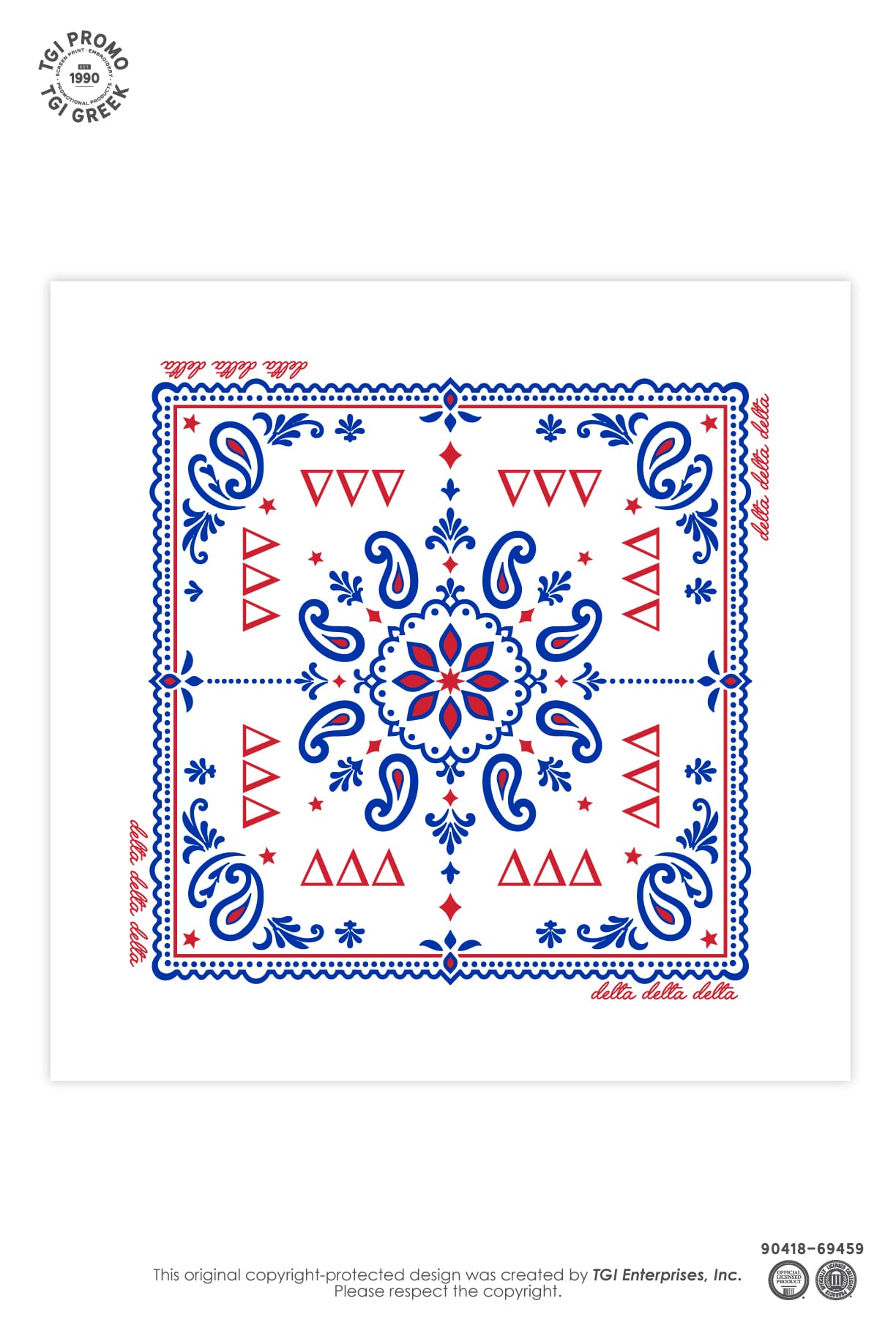 Delta Delta Delta – TGI Greek SMU Bandana