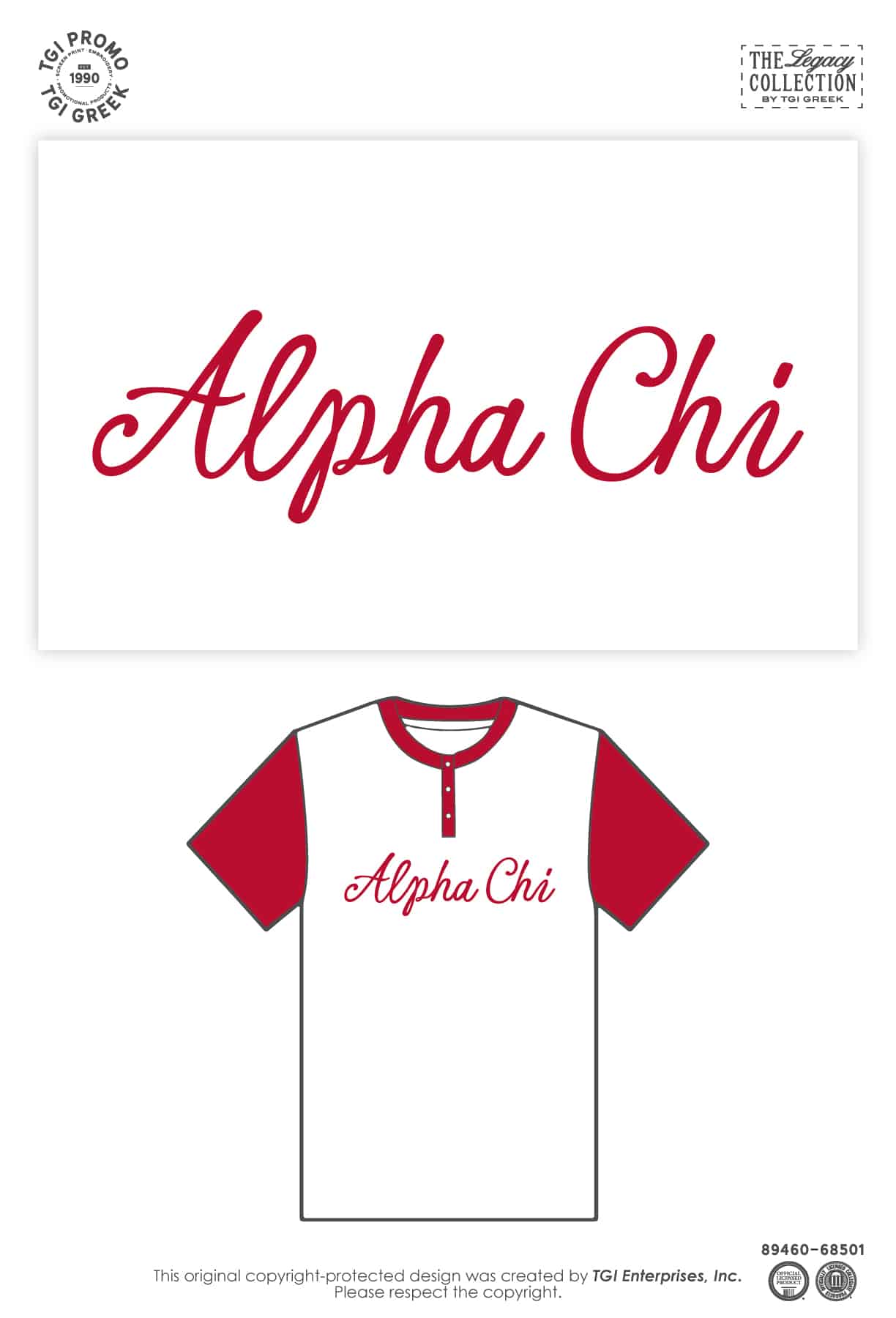 Alpha Chi Omega – TGI Greek Branded Color Block Henley