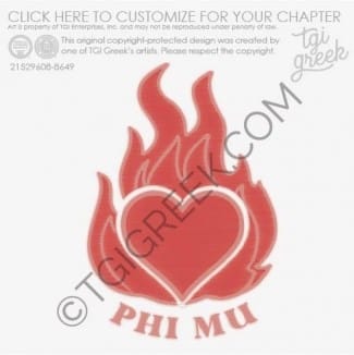 TGI – Phi Mu Fire Embroidery