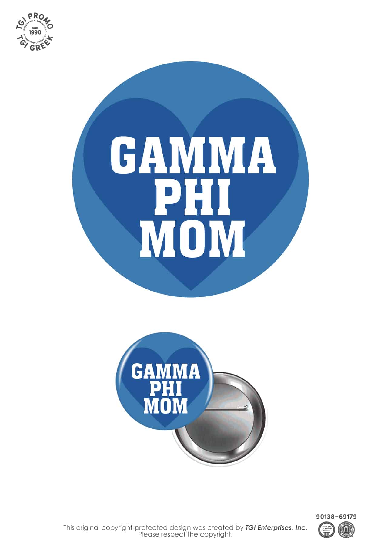 Gamma Phi Beta – TGI Stock Designs Moms Button
