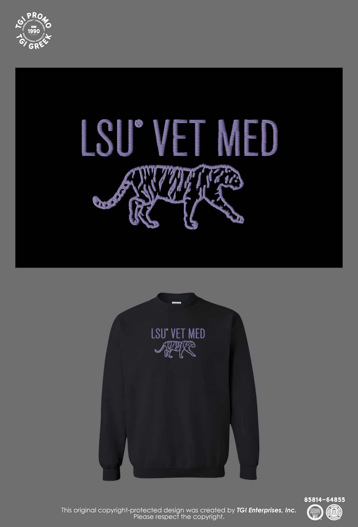 Louisiana State University – Vet Med Embroidered Crewnecks