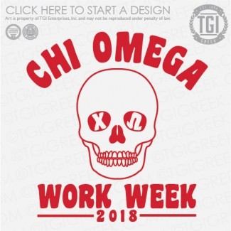 Chi Omega-OU Work Week Skull
