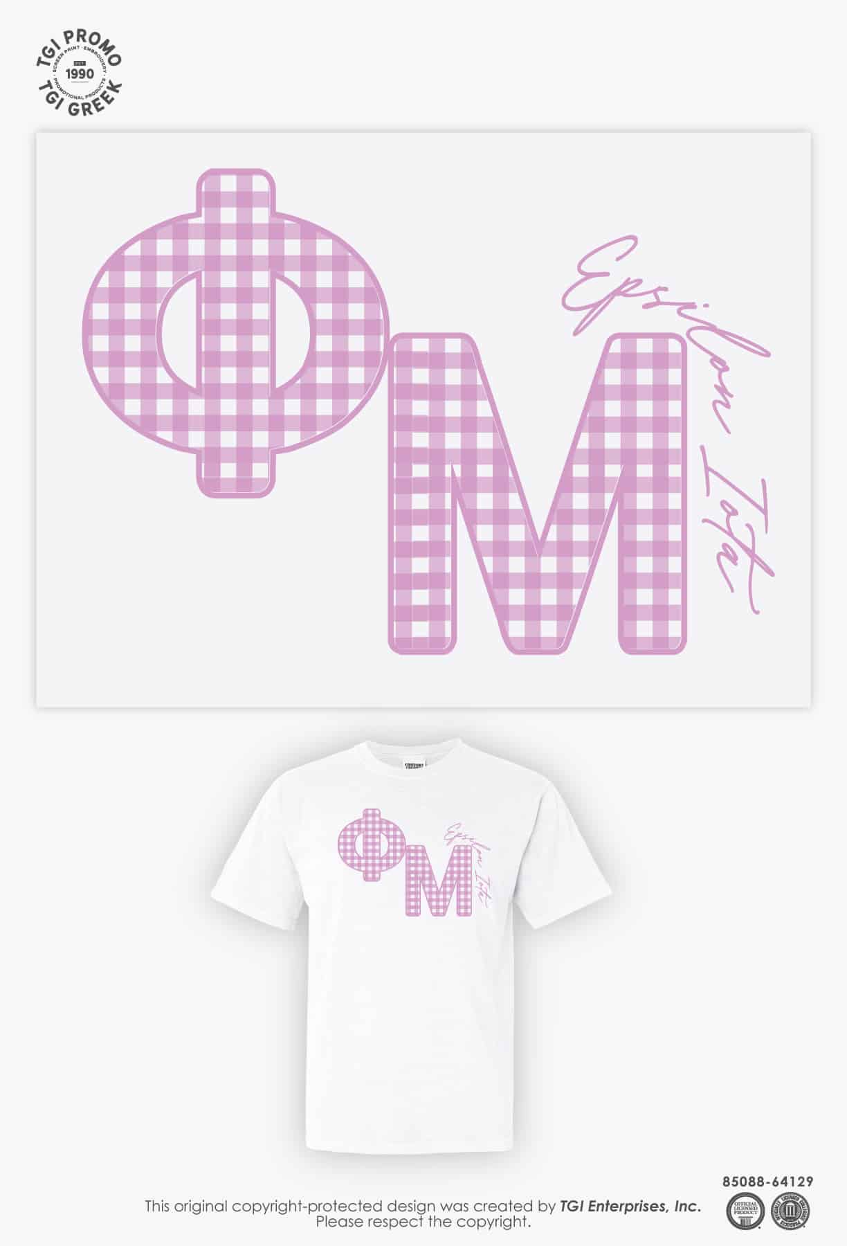 Phi Mu – TCU Gingham Tee