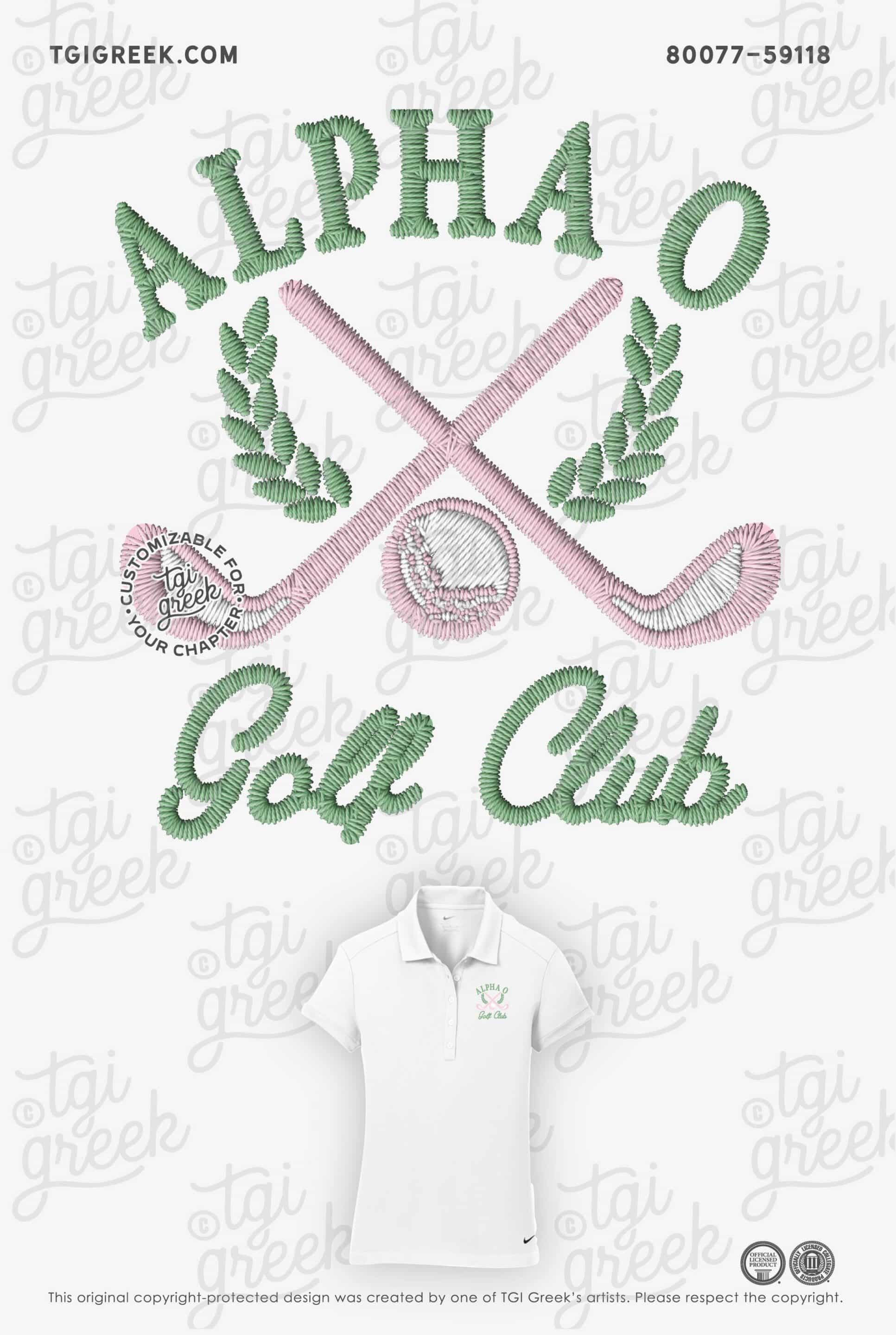 Alpha Omicron Pi – Golf Embroidery Polo