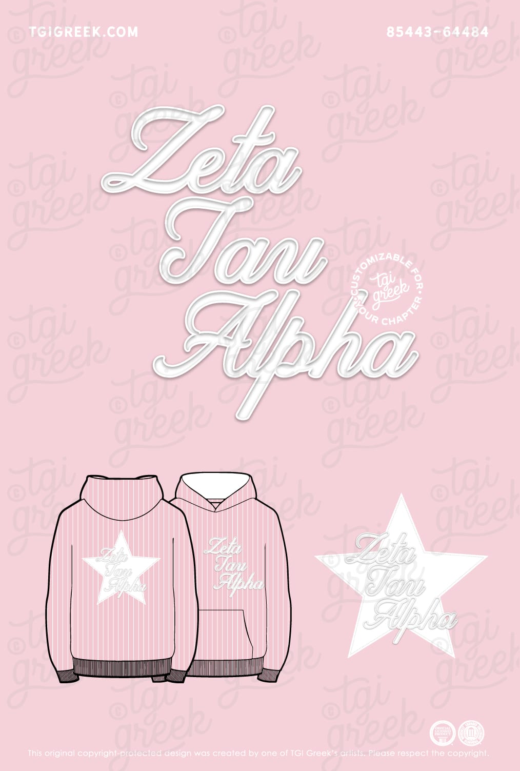 Zeta Tau Alpha – TGI Pin Stripe Hoodie