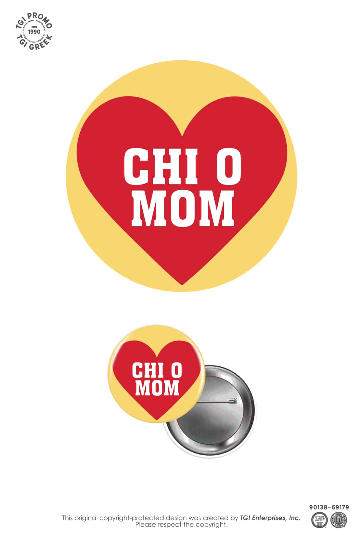 Chi Omega – TGI Stock Designs Moms Button