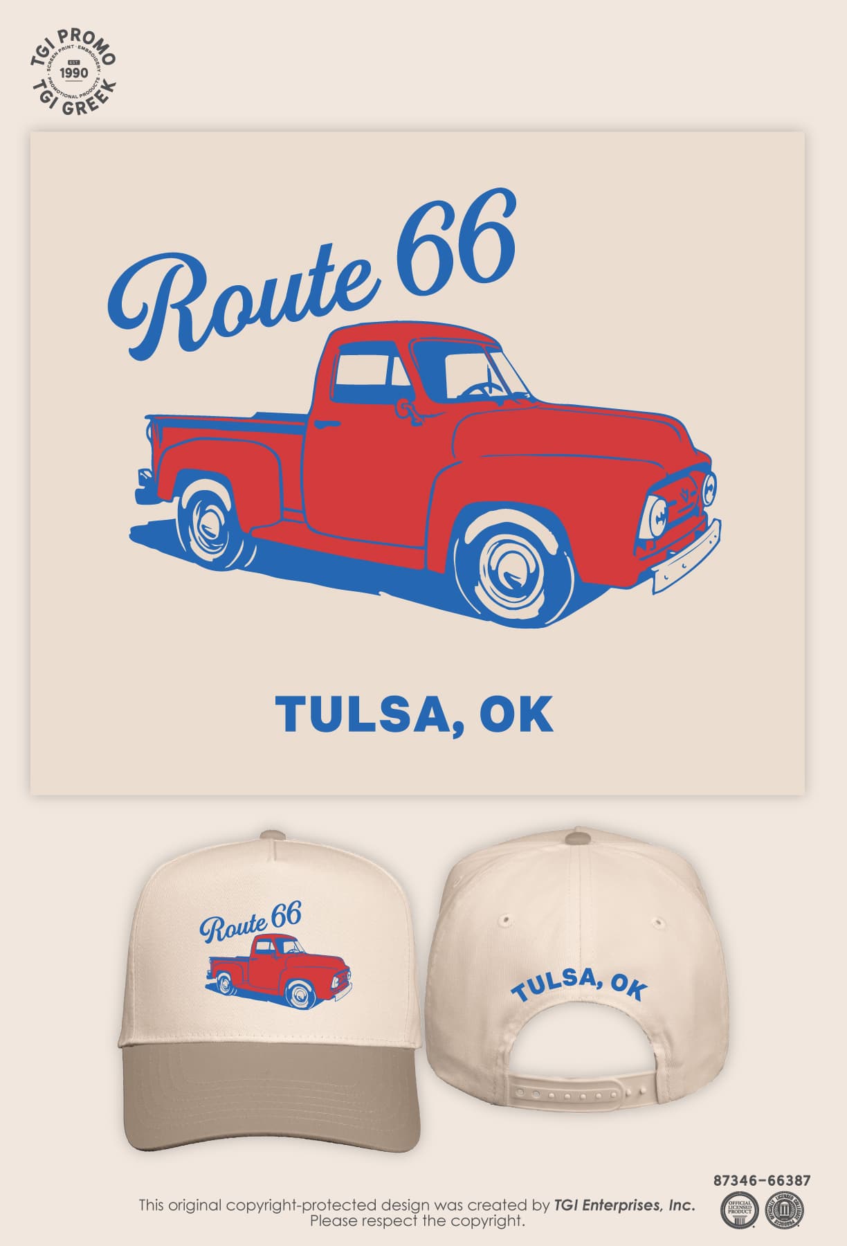 TGI Promo – RT 66 Emb Car Hat Spring