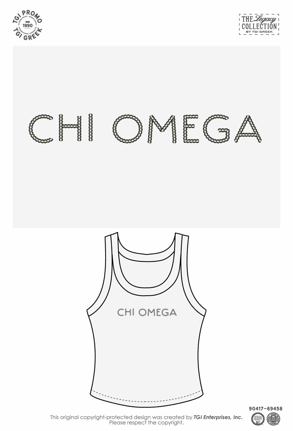 Chi Omega – TGI Greek Beaded Tank